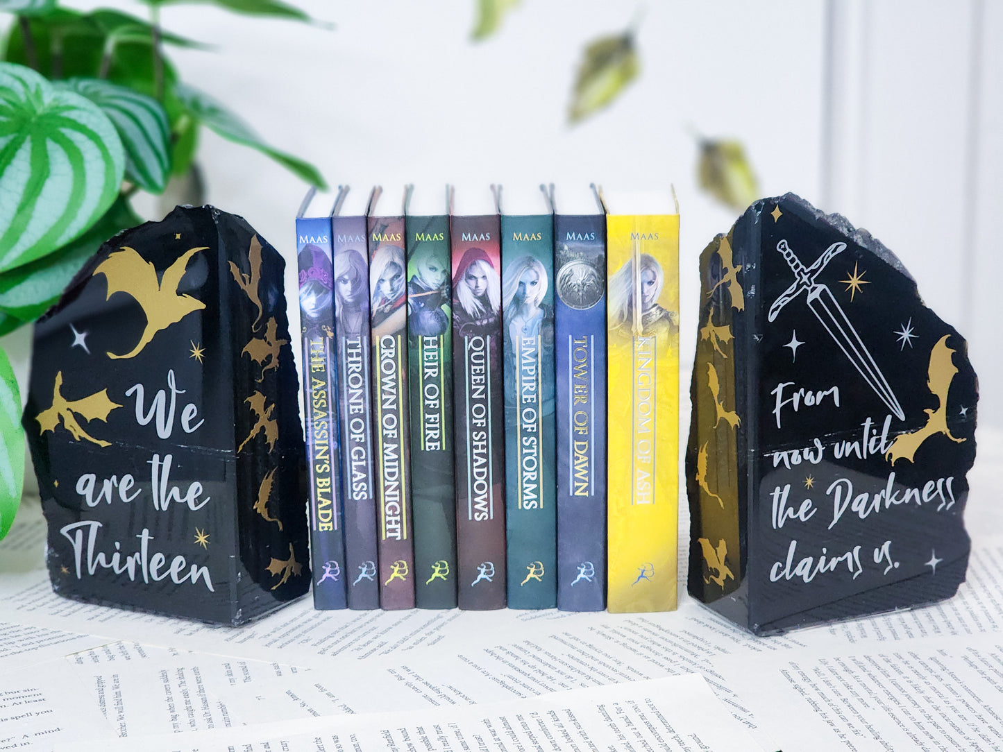 " We are The Thirteen... " Throne of Glass by Sarah J Maas Quote| Obsidian Bookend