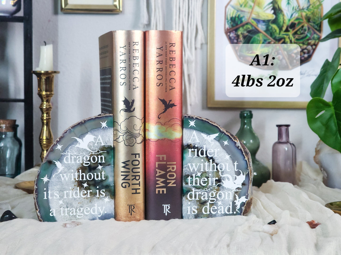 Pre-Order | Green Agate Bookends