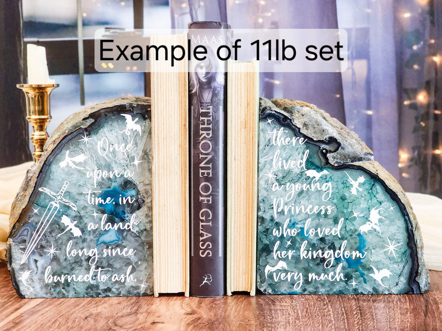 Pre-Order | Green Agate Bookends