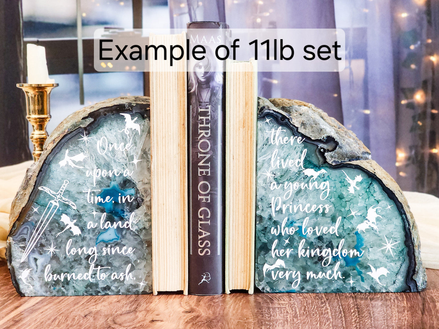 Pre-Order | Teal Agate Bookends