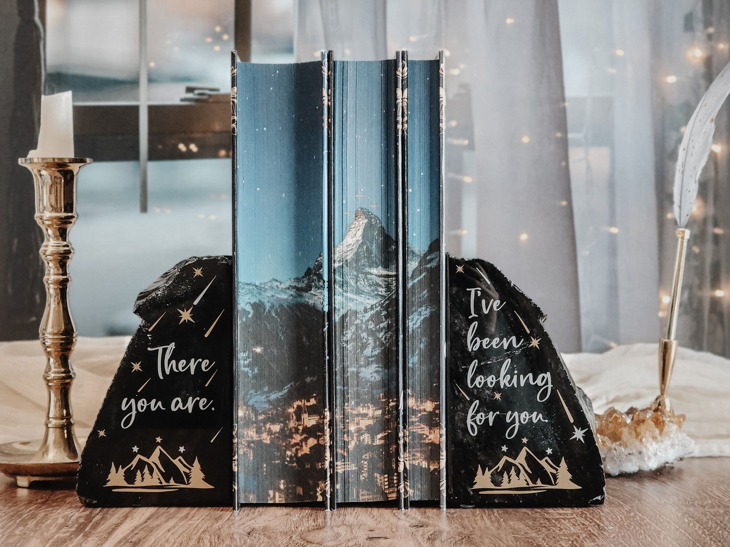 " There you are. " Obsidian ACOTAR Bookends