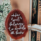 Her Soul belongs to words and books | Amber Agate Slice Shelf Sitter