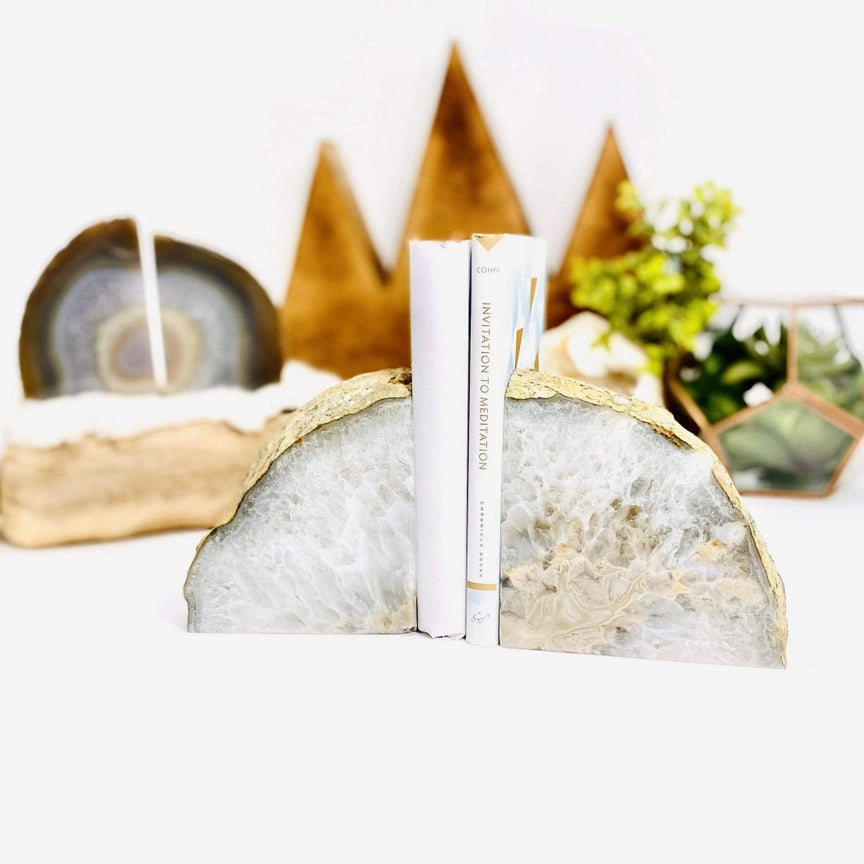Pre-Order | Natural  Agate Bookends
