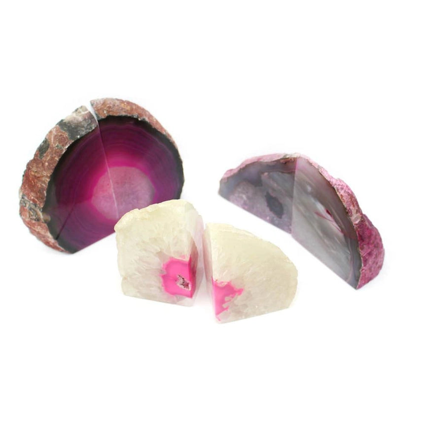 Pre- Order | Pink Agate Bookends