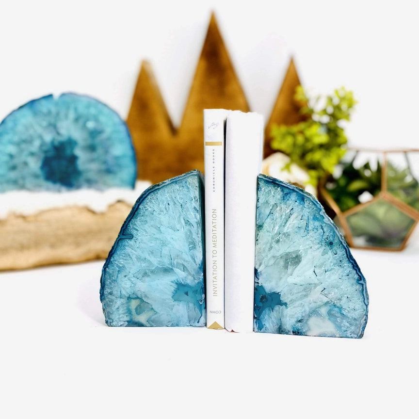 Pre-Order | Teal Agate Bookends