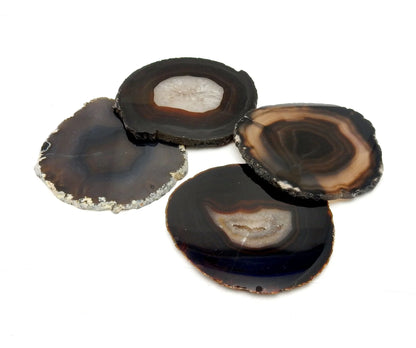" You want a dragon? Earn one. " | Natural Black / Brown Agate Slice Shelf Sitter | Multiple Colors Available