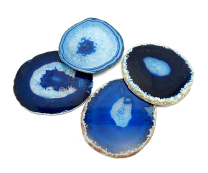 "Once upon a time" | Blue Agate Slice Shelf Sitter | Multiple Colors Available