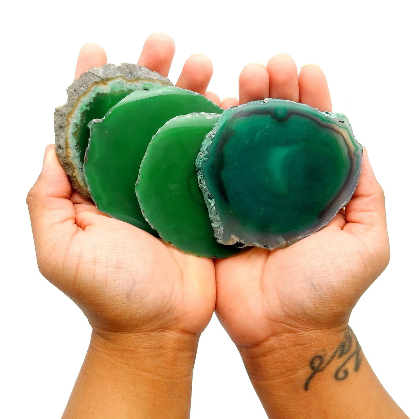 " I will not die today" | Agate Slice Shelf Sitter | Multiple colors available
