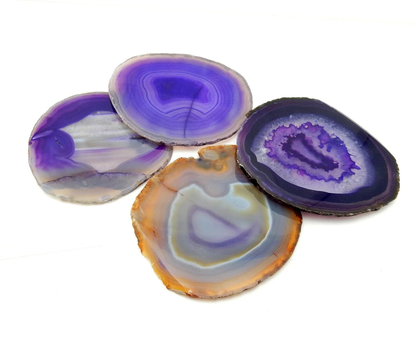" You do not yield." | Purple Agate slice shelf sitter | Multiple colors available