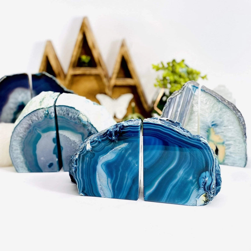 Pre-Order | Teal Agate Bookends